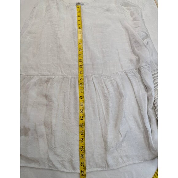 Torrid Tunic Womens 22/24 White Peasant Boho Cottagecore Folk Embroidered Pleats - Picture 9 of 11
